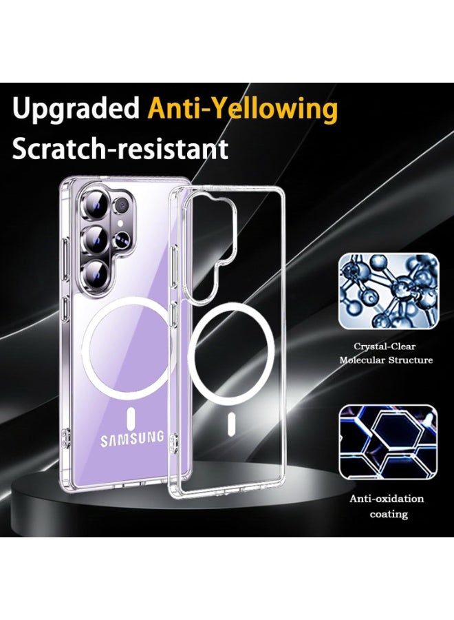 كيس حافظة حماية مغناطيسية لموبايل سامسونج جالاكسي S26 الترا  مع واقي عدسة الكاميرا متوافق مع ماج سيف جراب مضاد للصدمات لهاتف جالاكسي S26 الترا، شفاف - Image 3